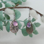 Lavender Glass Floral Earrings